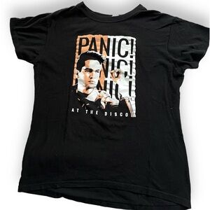 PANIC AT THE DISCO Brendan Urie Panic T-shirt Black Size Large